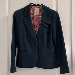 Anthropologie wool blazer in deep teal heather